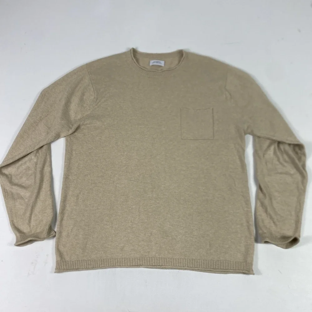 Saturdays New York City Sweater Mens Large Beige Cashmere‎ Blend Crew Neck